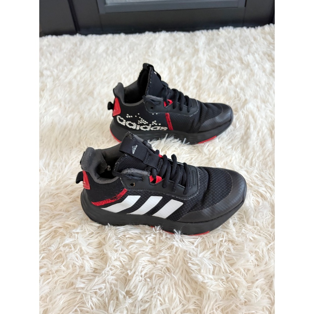 Adidas‎ Kids Basketball Shoes Black Red High Top Sneakers Youth Size 3 - Picture 4 of 8